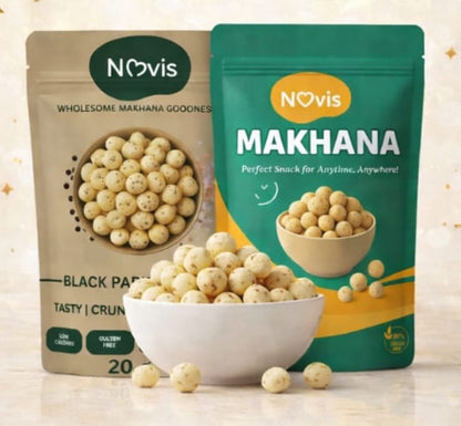 Novis Makhana Value Pack – 100g + 20g Flavoured Bonus