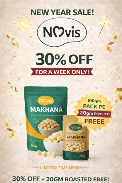 Novis Makhana Value Pack – 100g + 20g Flavoured Bonus