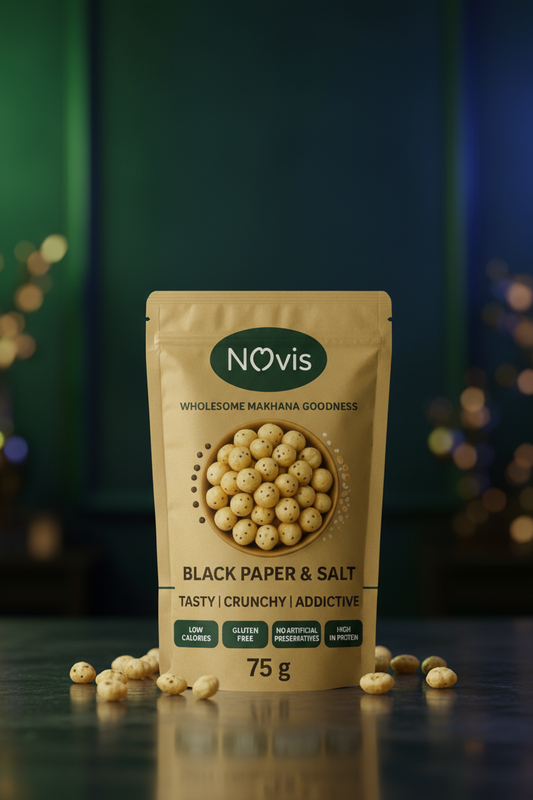 Premium Roasted Makhana | Salt & Black Pepper