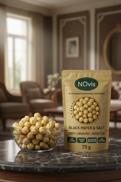 Premium Roasted Makhana | Salt & Black Pepper