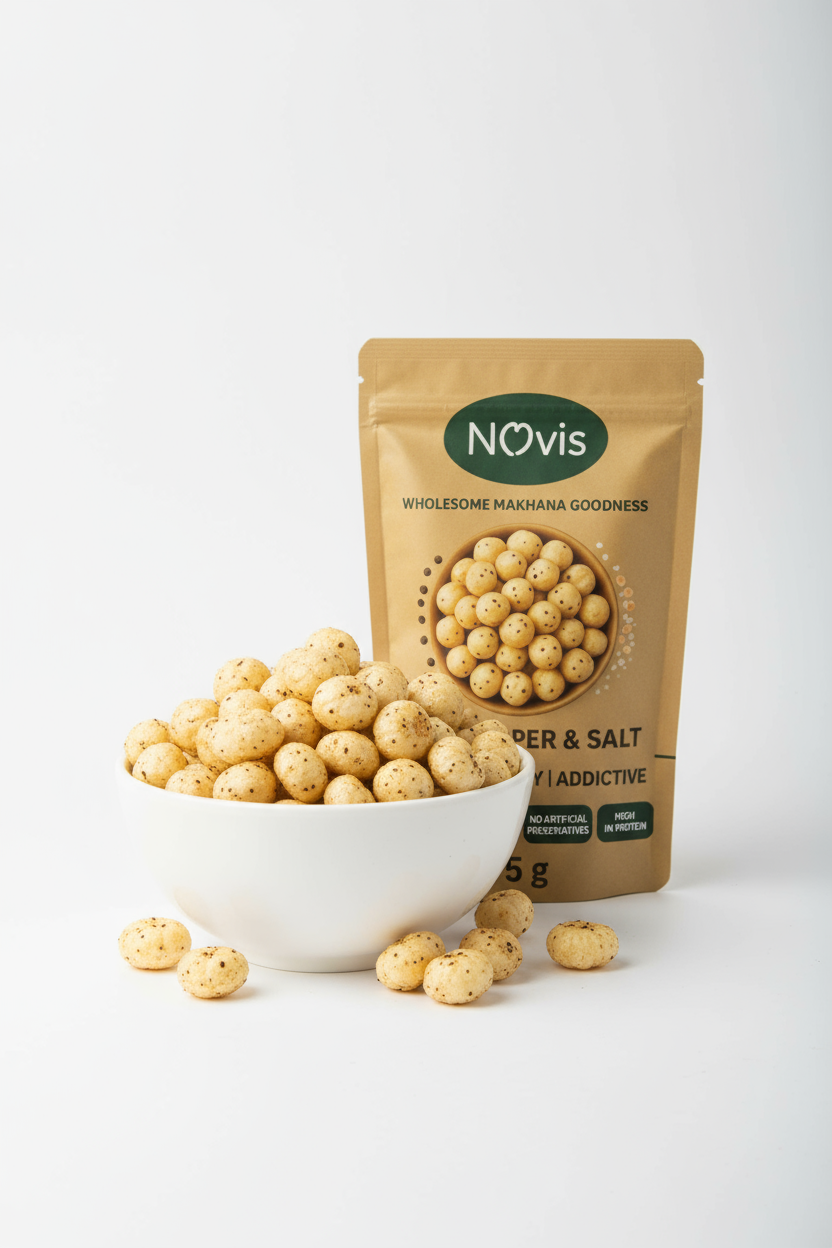 Premium Roasted Makhana | Salt & Black Pepper