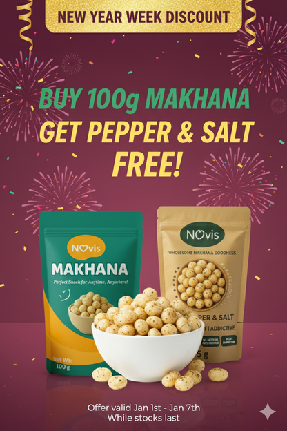 Novis Makhana Value Pack – 100g + 20g Flavoured Bonus